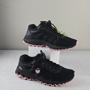 K Swiss Tubes Women's Black Pink Mesh Athletic Running Shoes Sneakers‎ Size 9.5